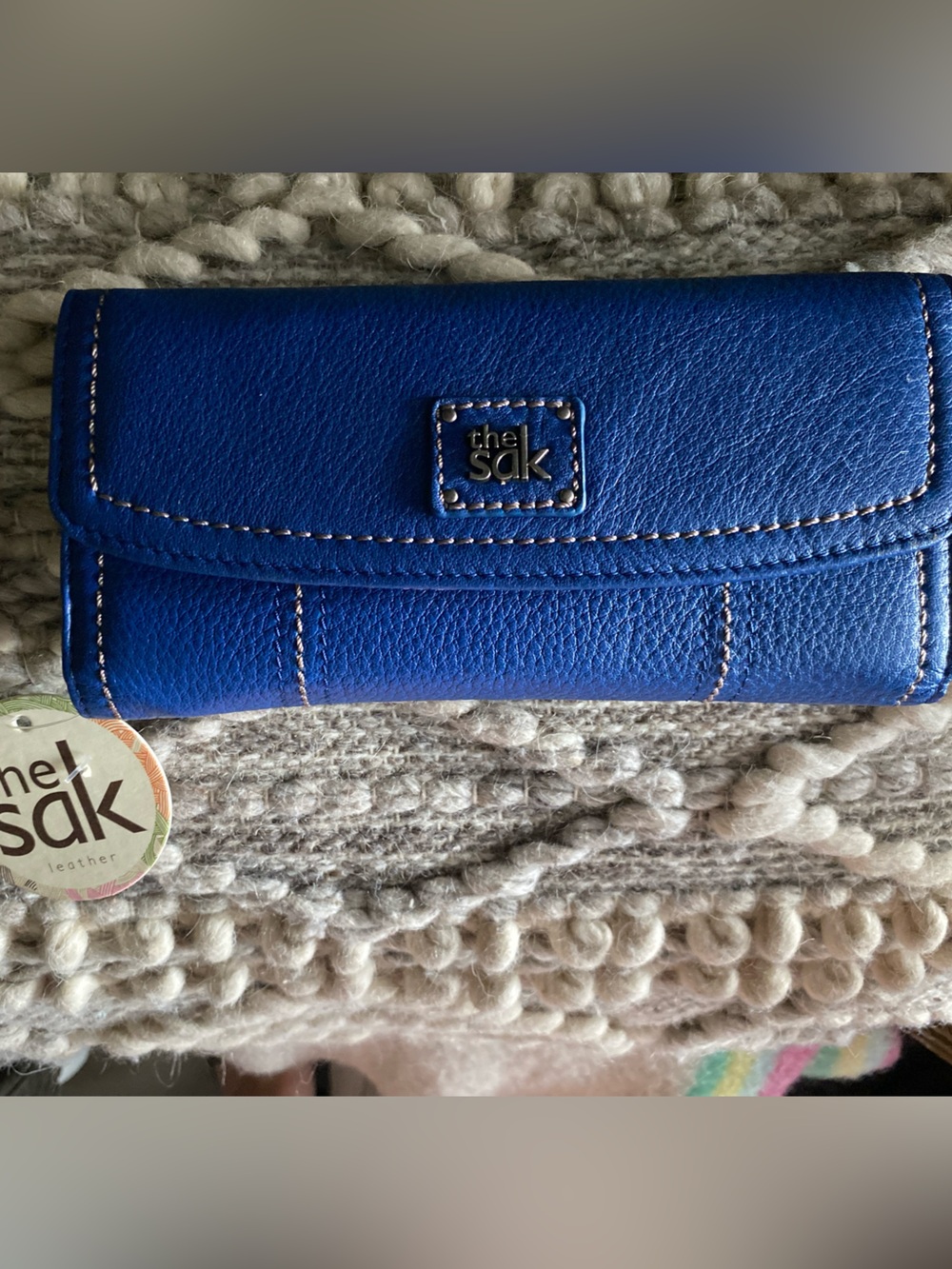 The Sak Royal Blue Leather Phone Wallet Case